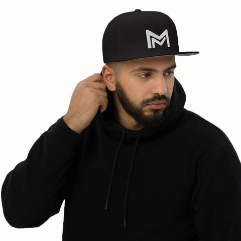 White Logo Snapback Hat